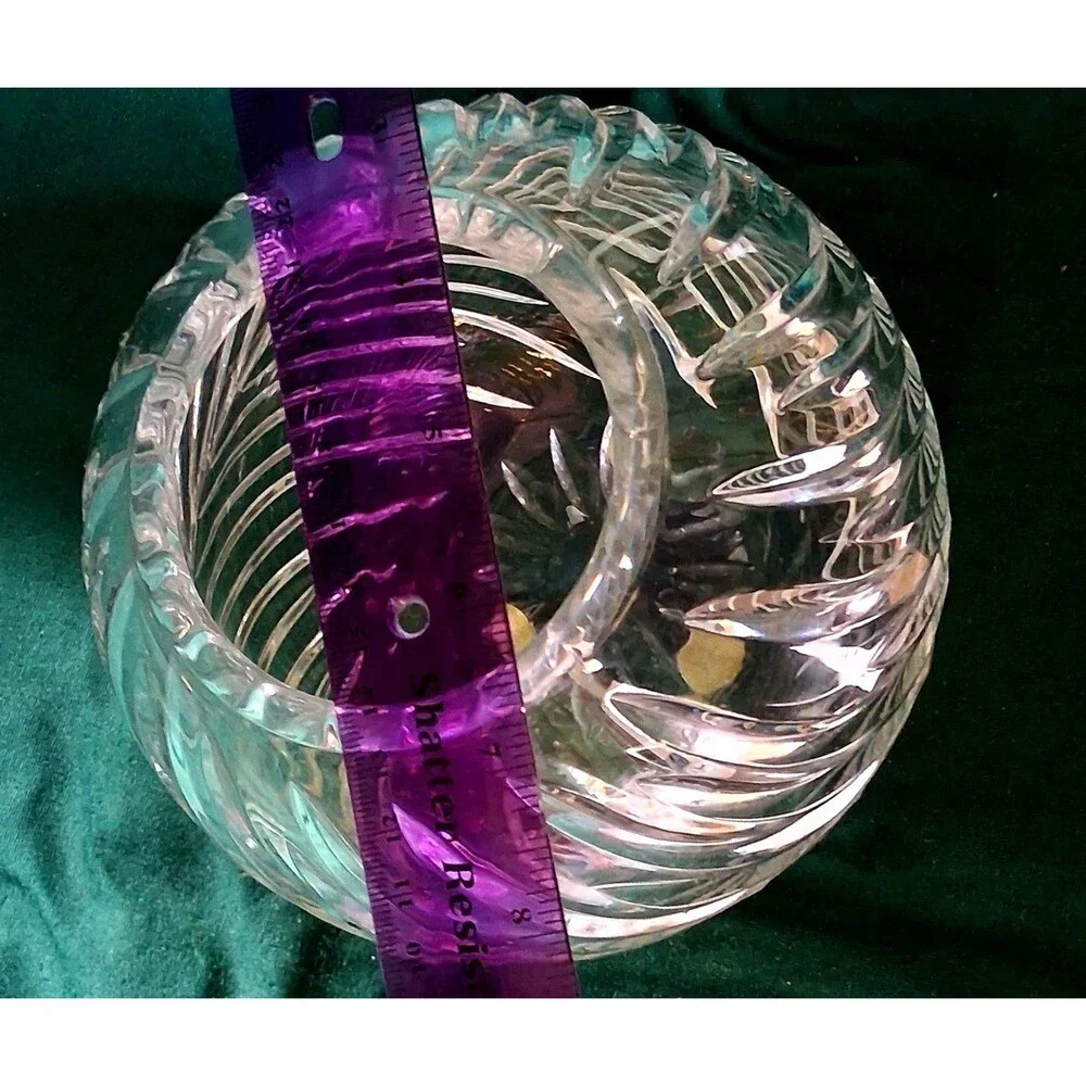 Crystal Clear Industries Hand-cut Lead Crystal Vase / Bowl Made in Poland- Swirl